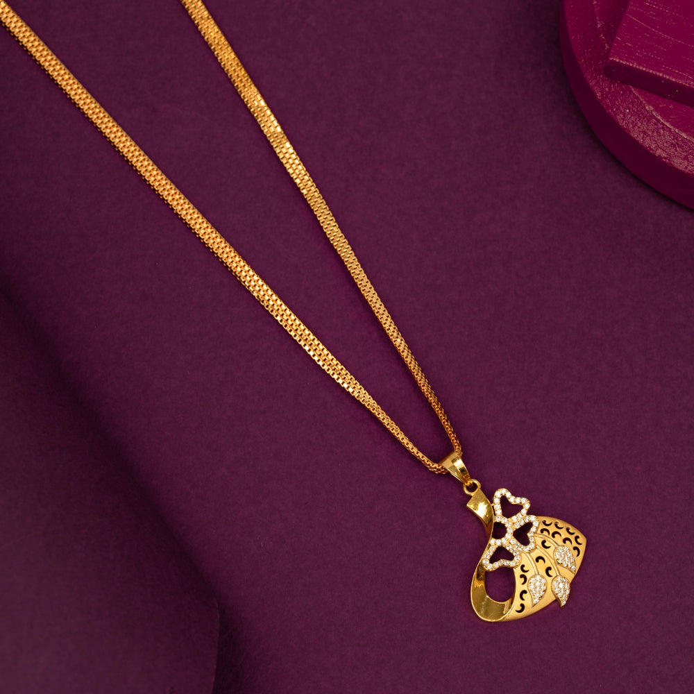 Gold Plated Chain & Pendant Set