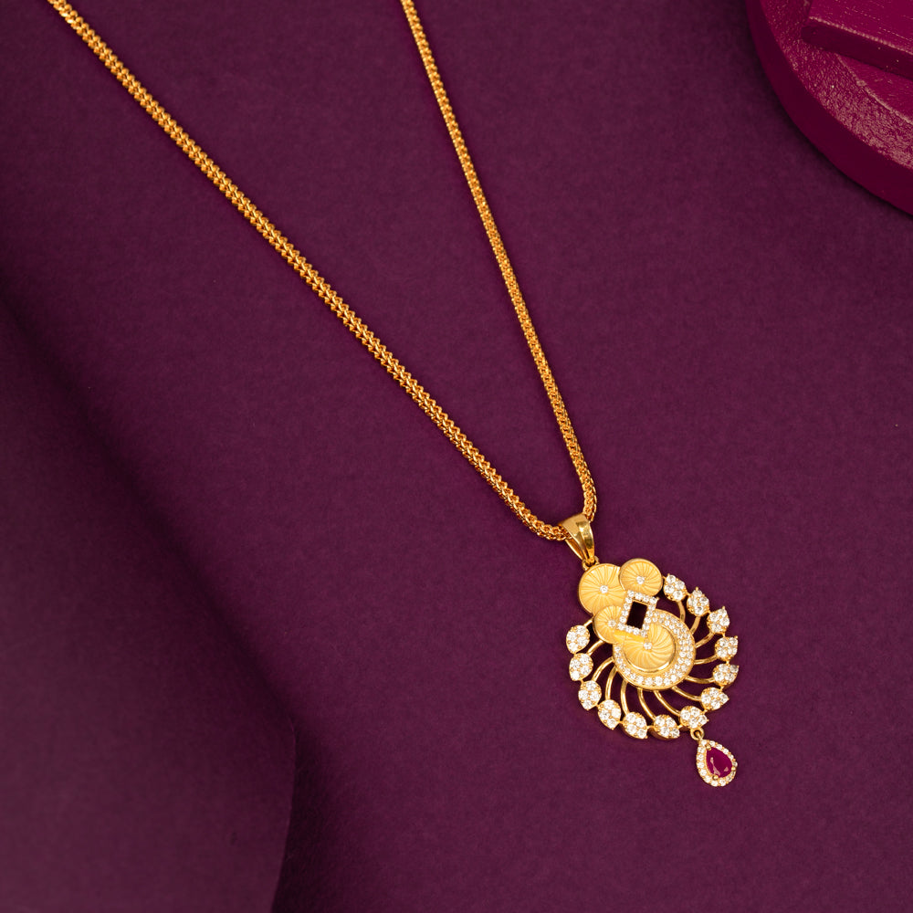 Gold Plated Chain & Pendant Set