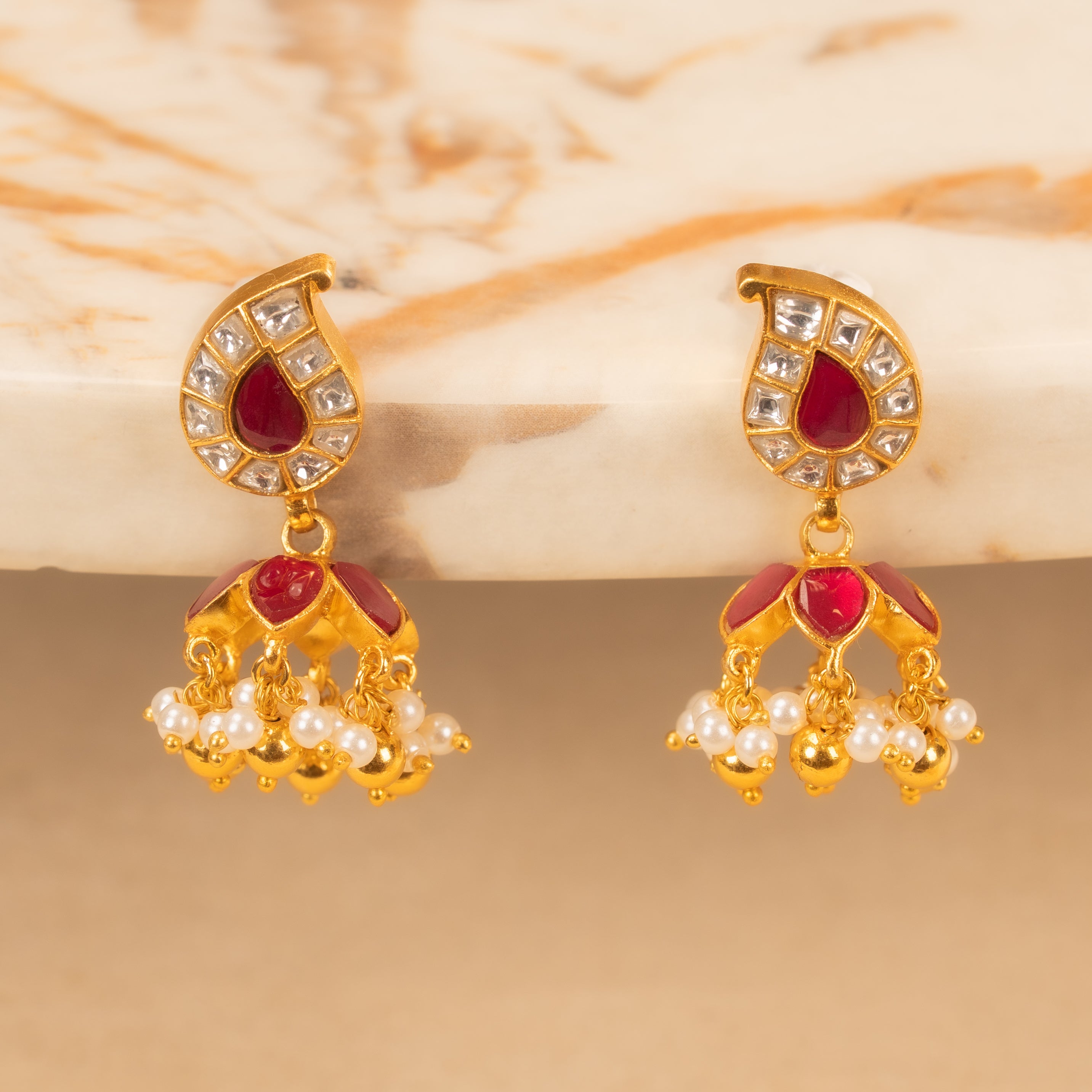 Kundan Jhumkas