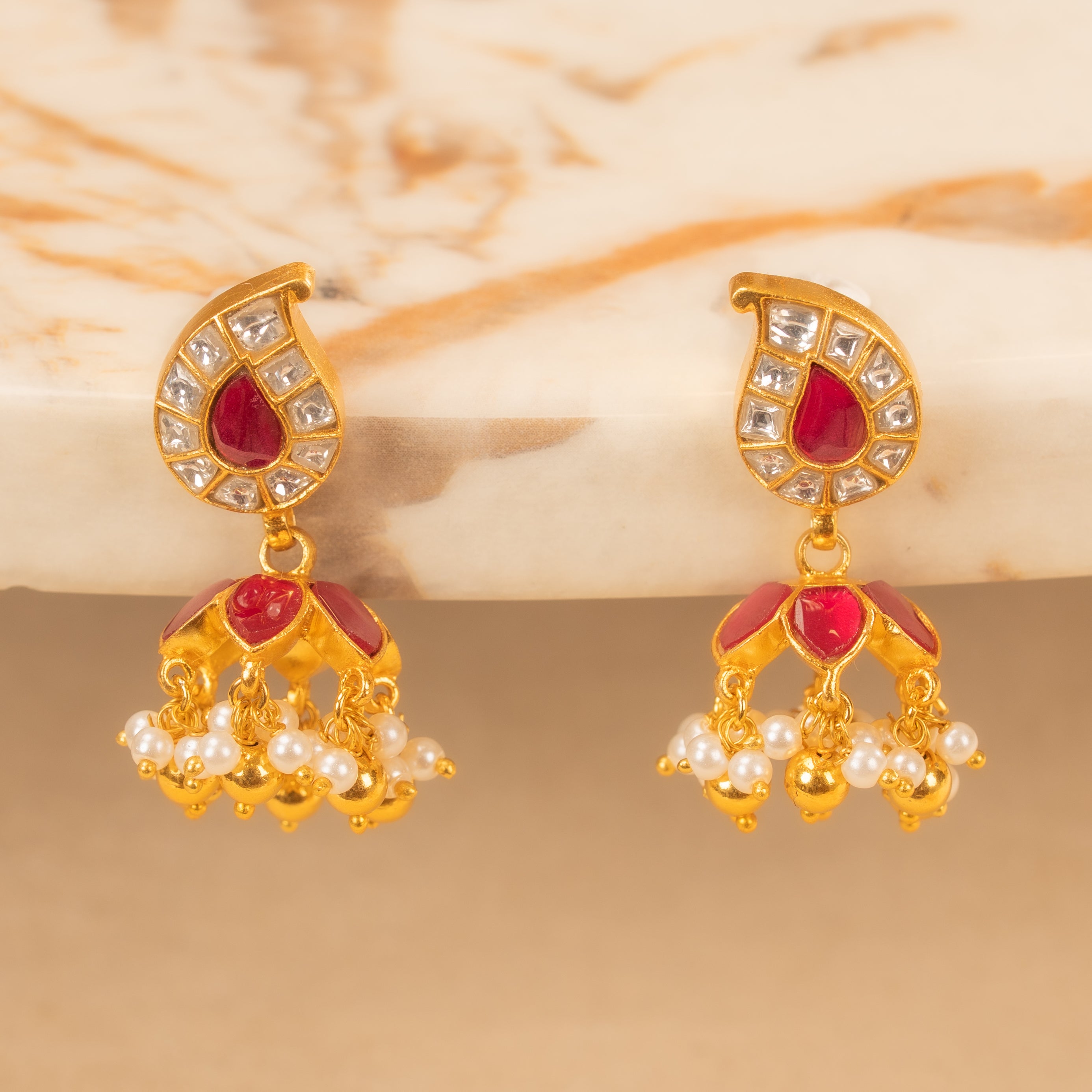 Kundan Jhumkas