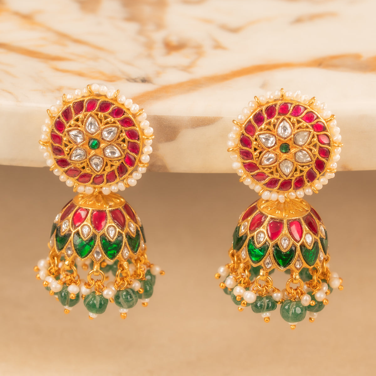 Kundan Jhumkas