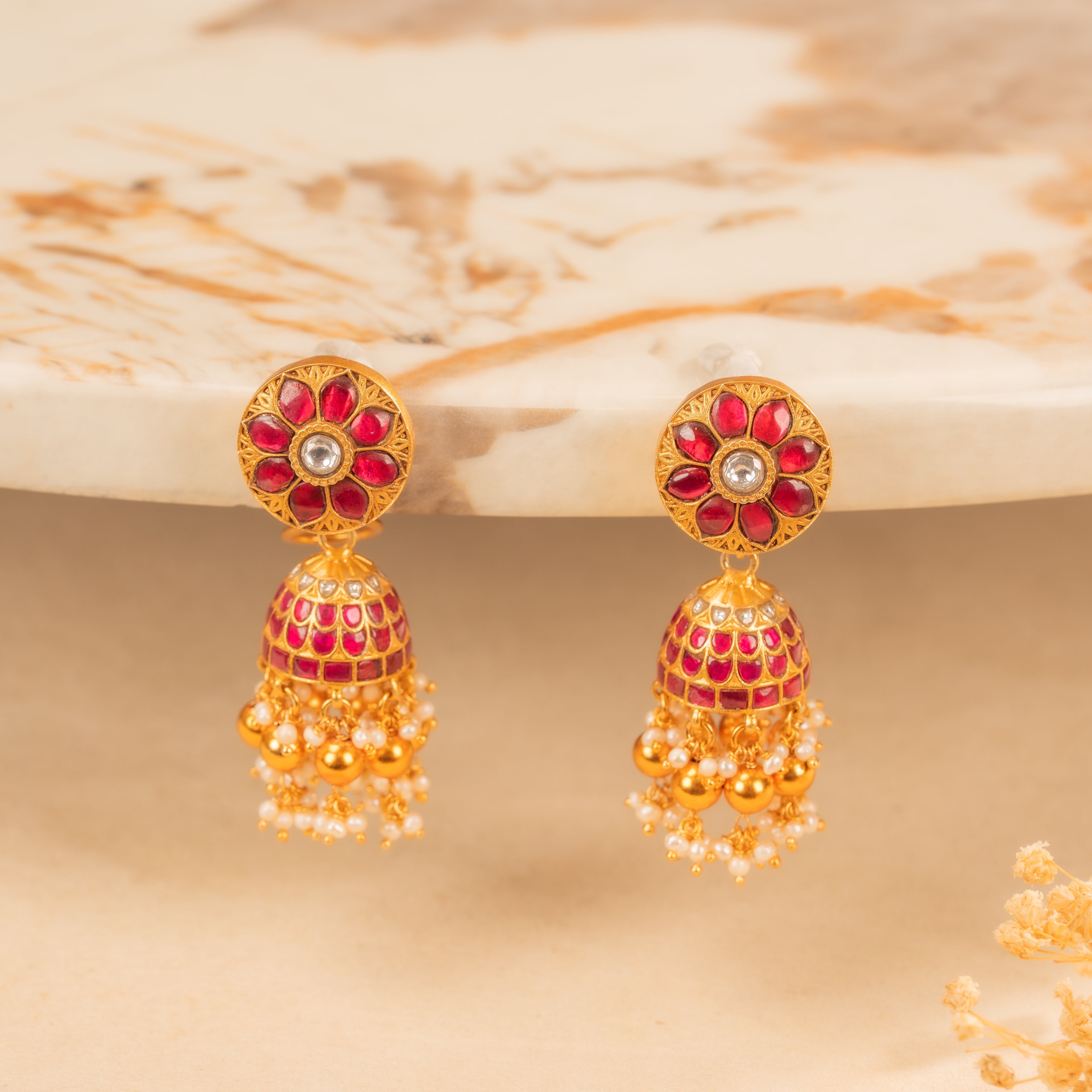 Kundan Jhumkas
