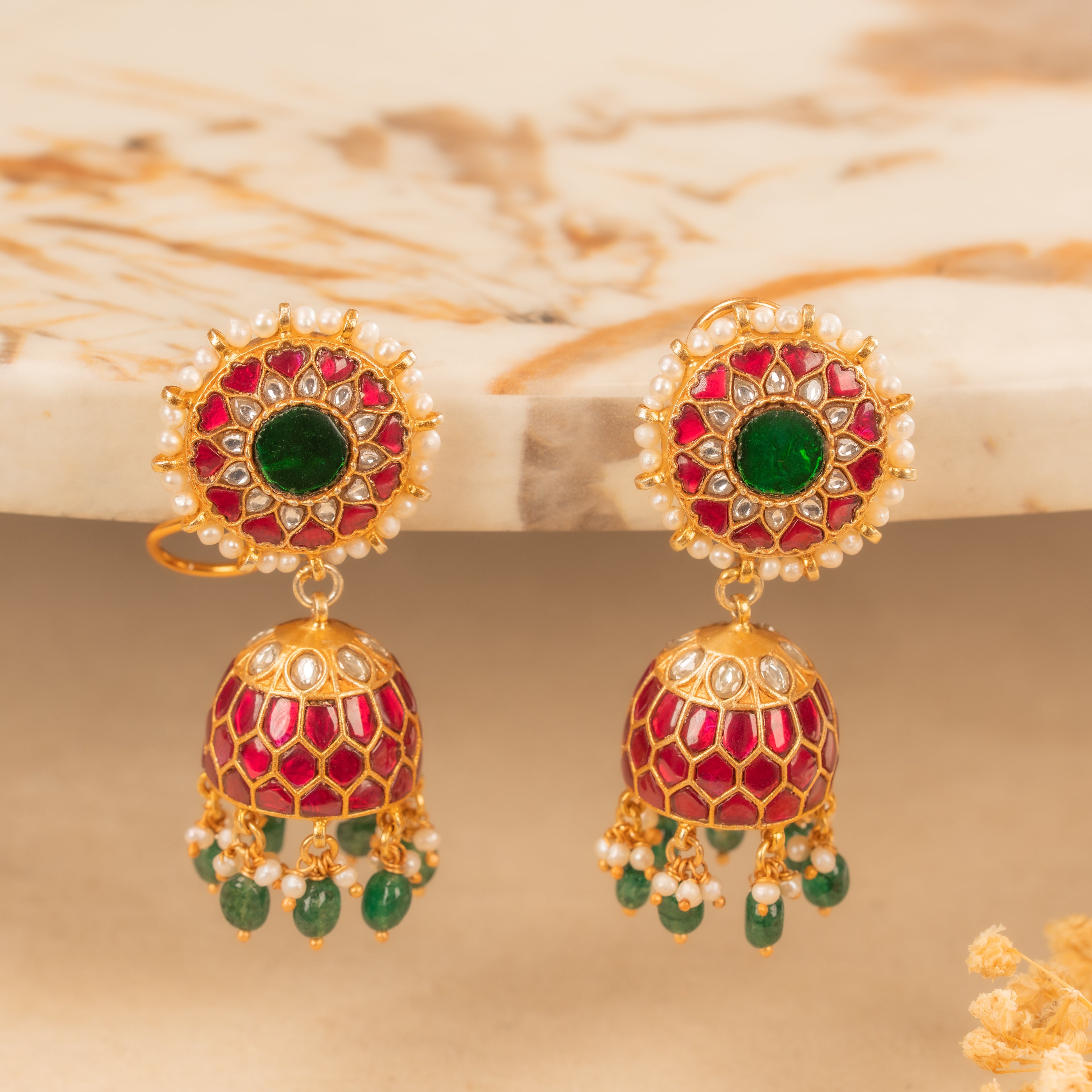 Kundan Jhumkas