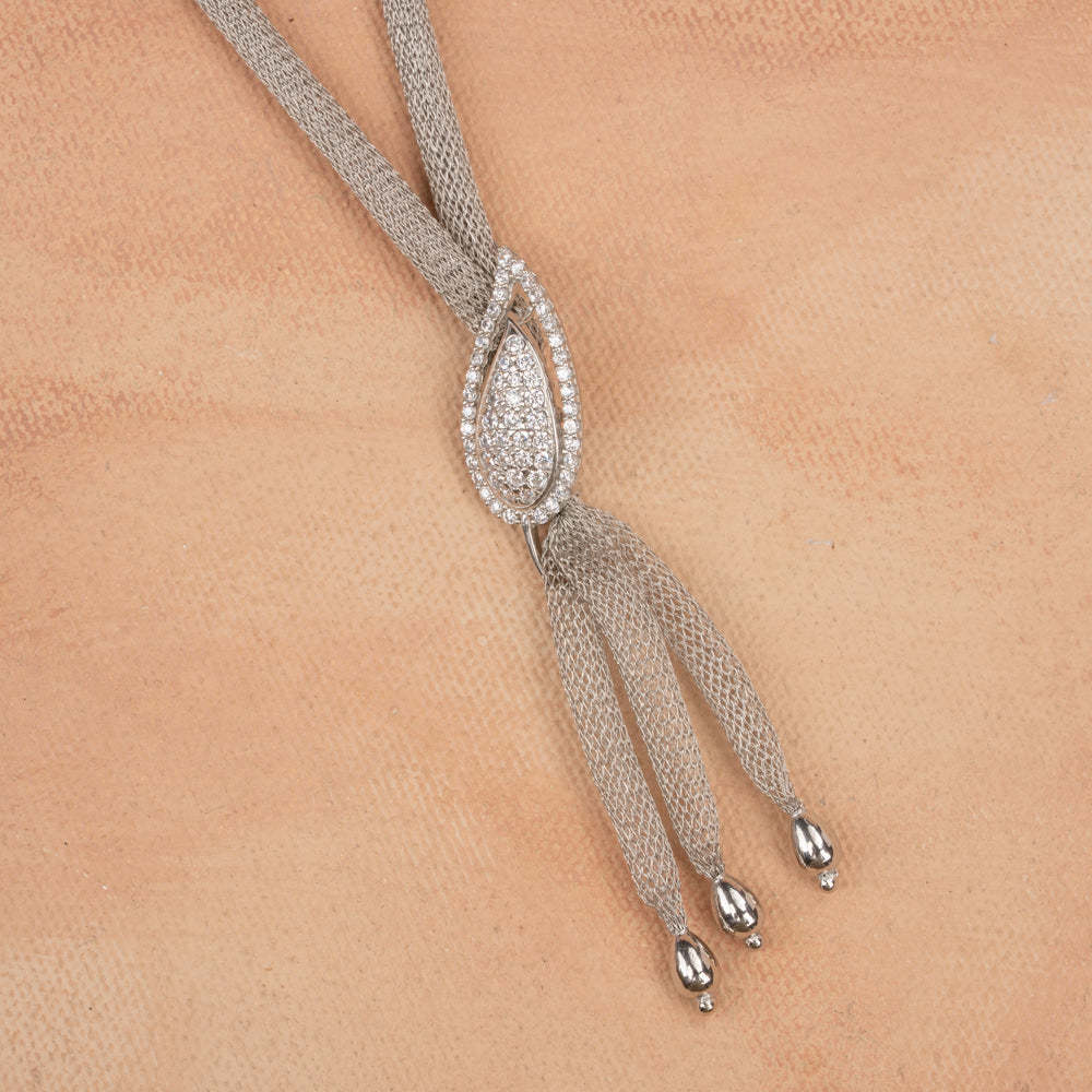 Leaf- Silver Mesh Chain