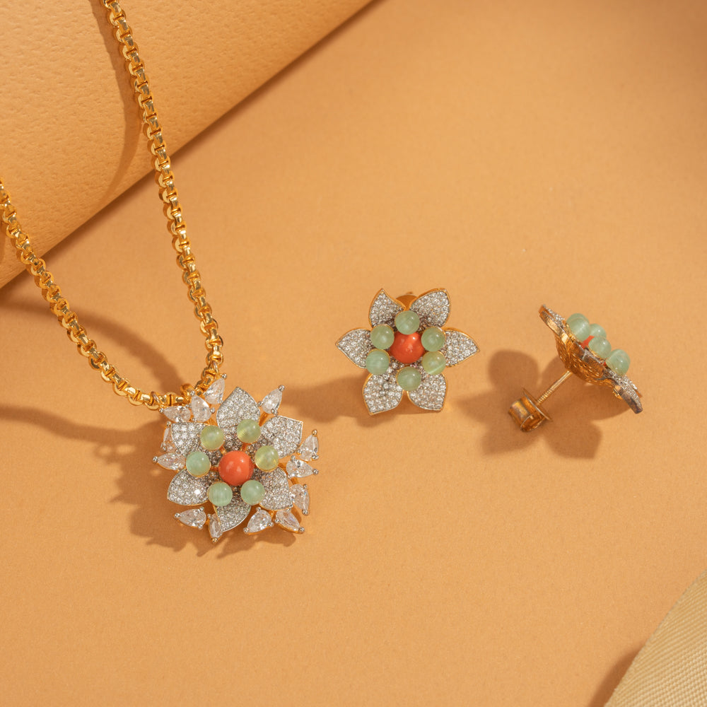 Zircon Studs & Pendant