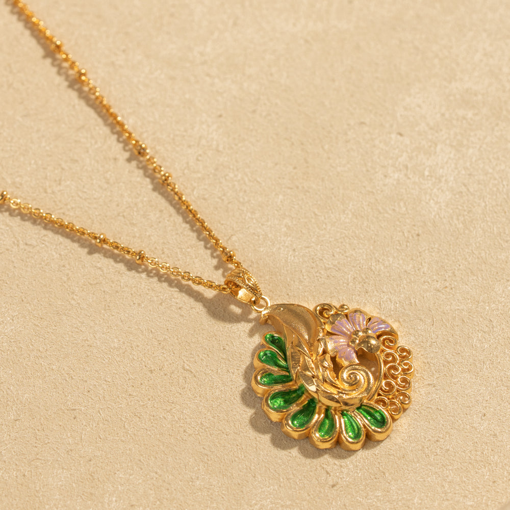 Gold Plated Chain & Pendant Set