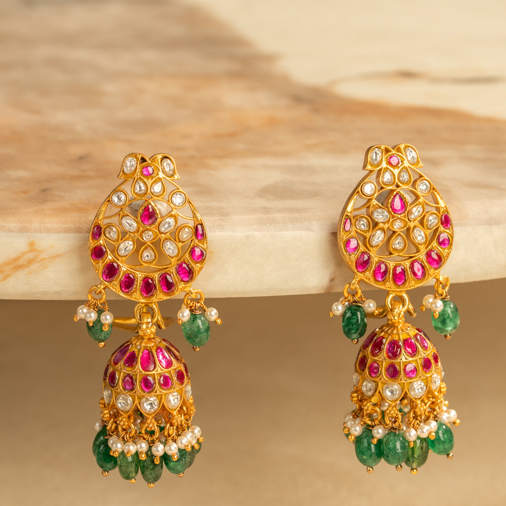 Kundan Jhumkas