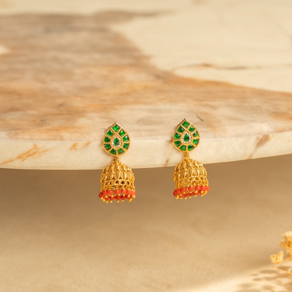 Kundan Jhumkas