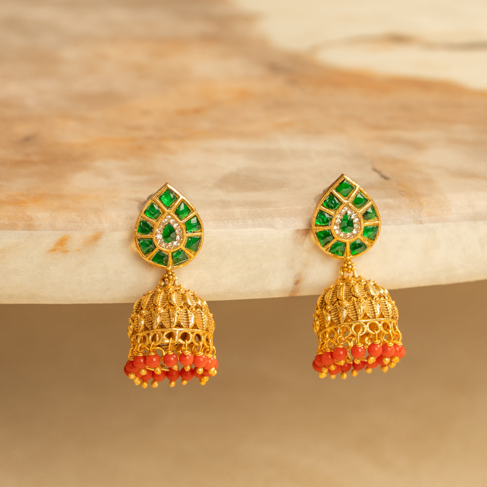 Kundan Jhumkas