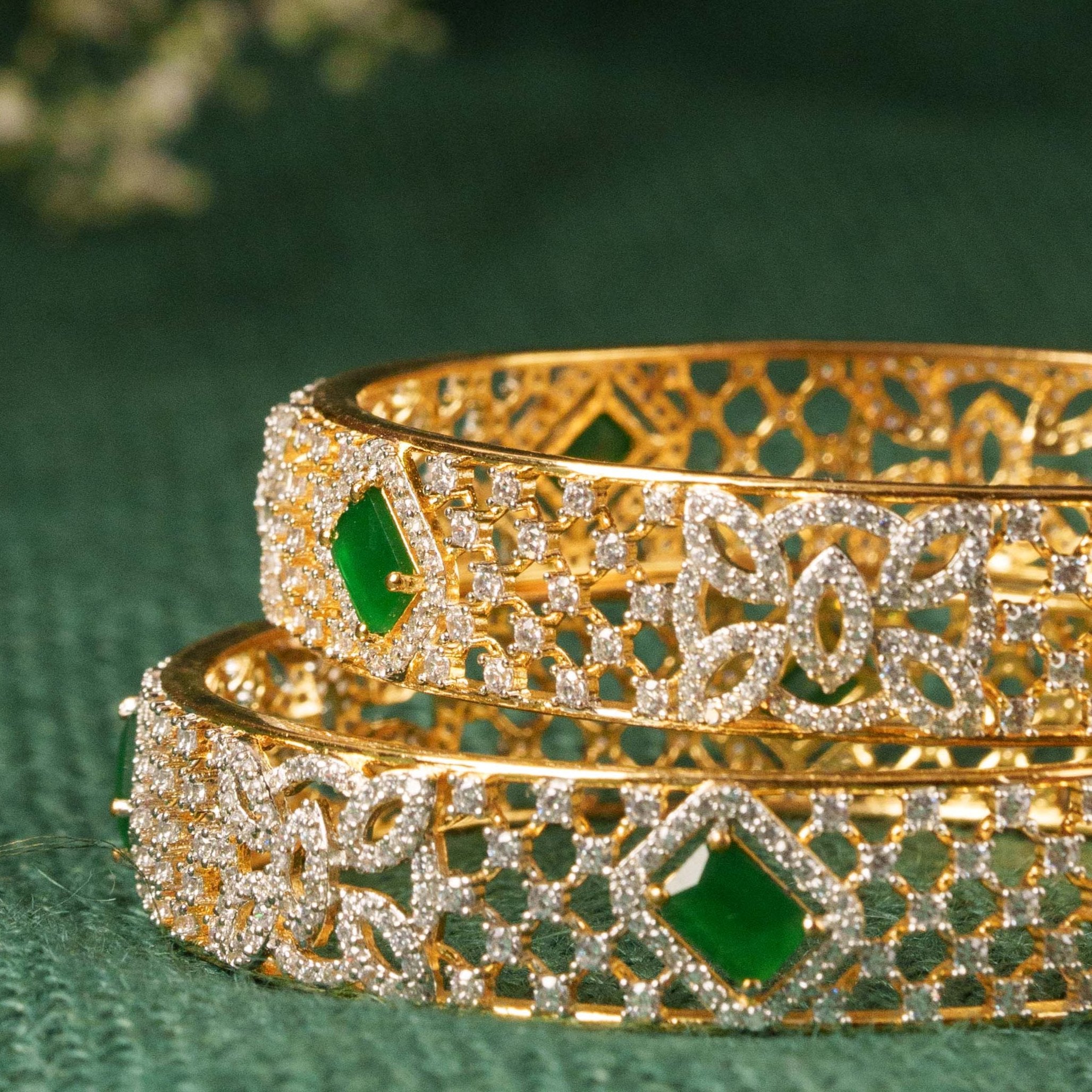 Gold Plated Ceubic Zirconia(CZ) Bangles