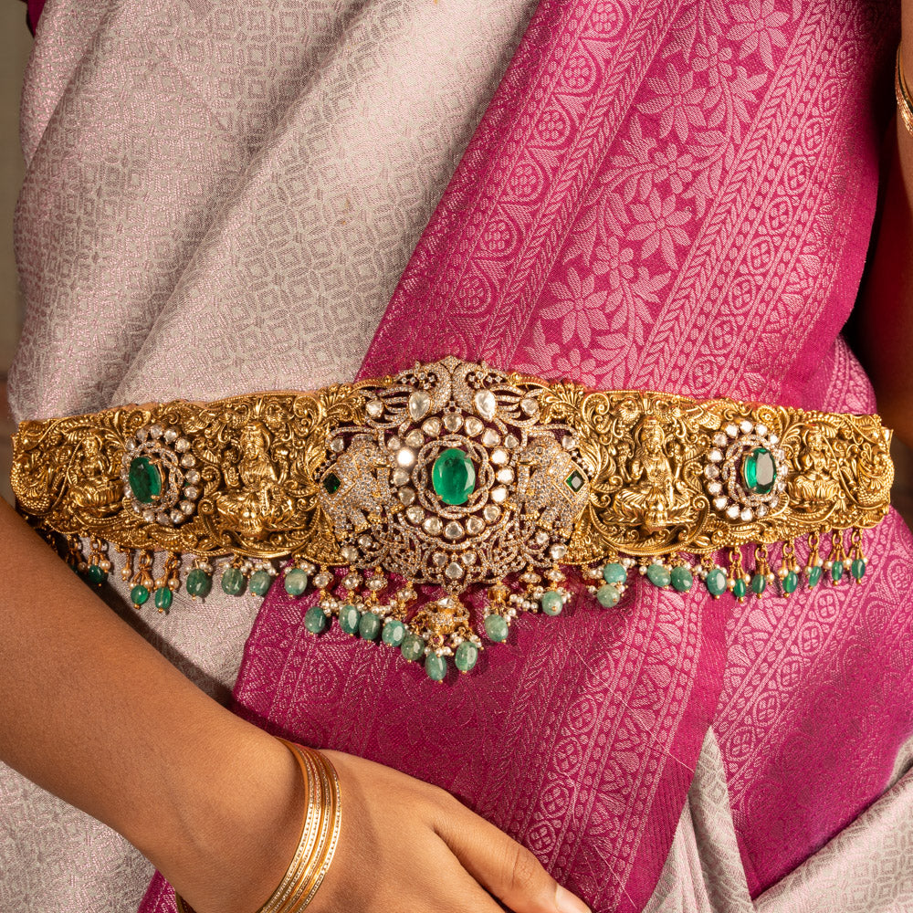 Marakata Lakshmi Moissanite Oddiyanam