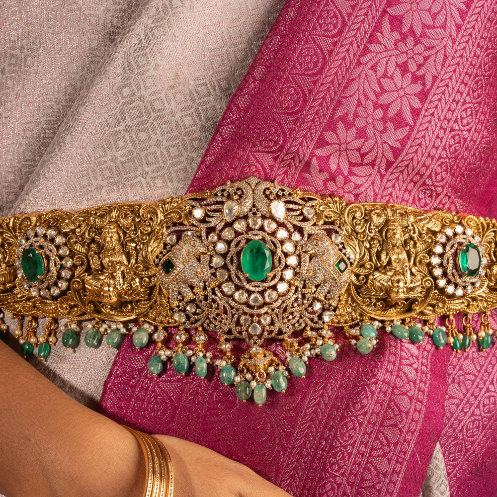 Marakata Lakshmi Moissanite Oddiyanam