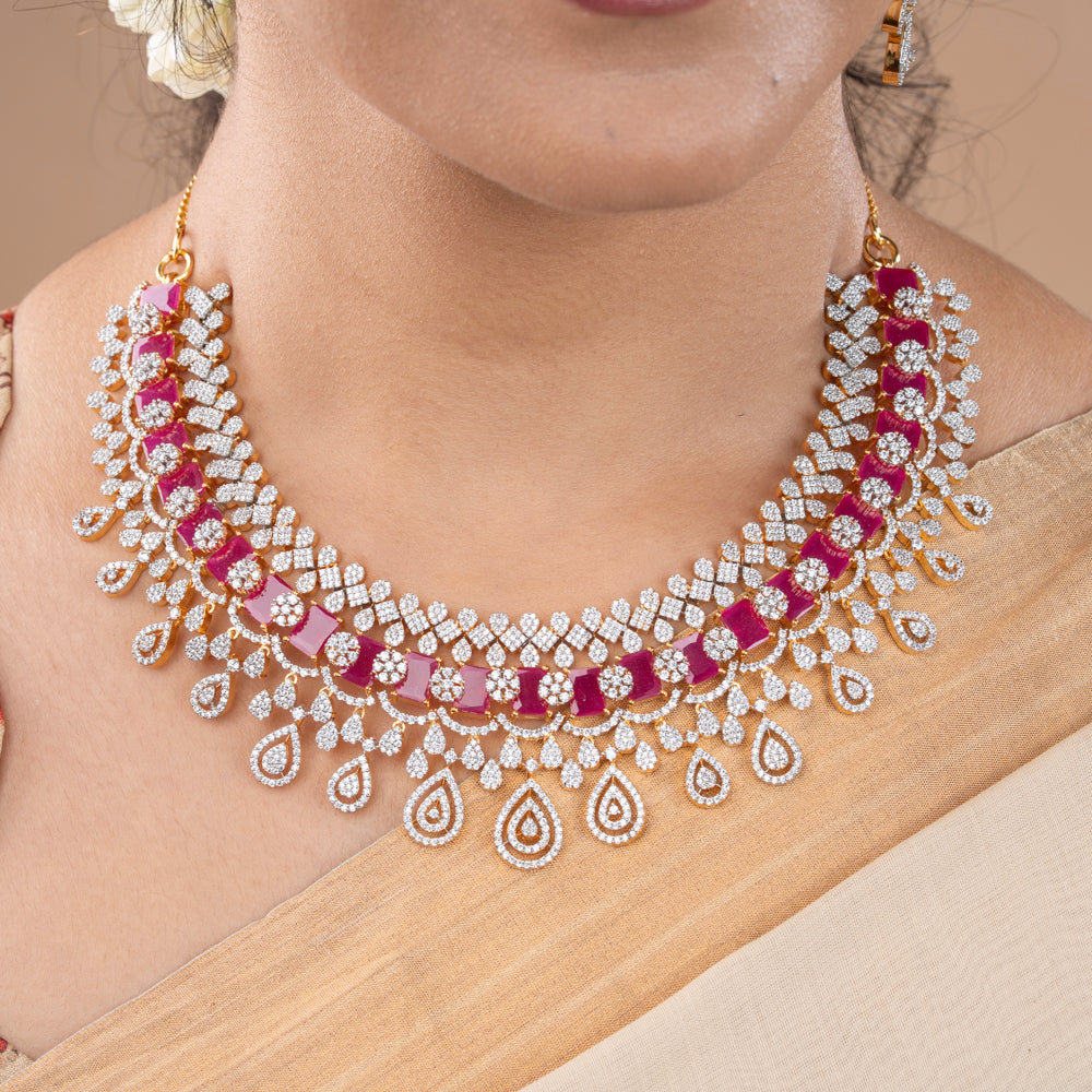 CZ Necklace & Earring