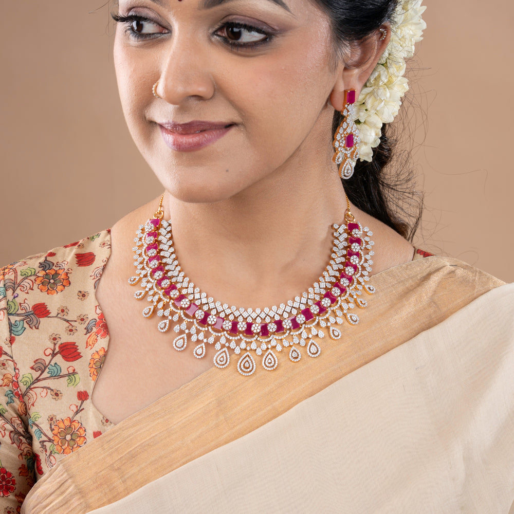 CZ Necklace & Earring