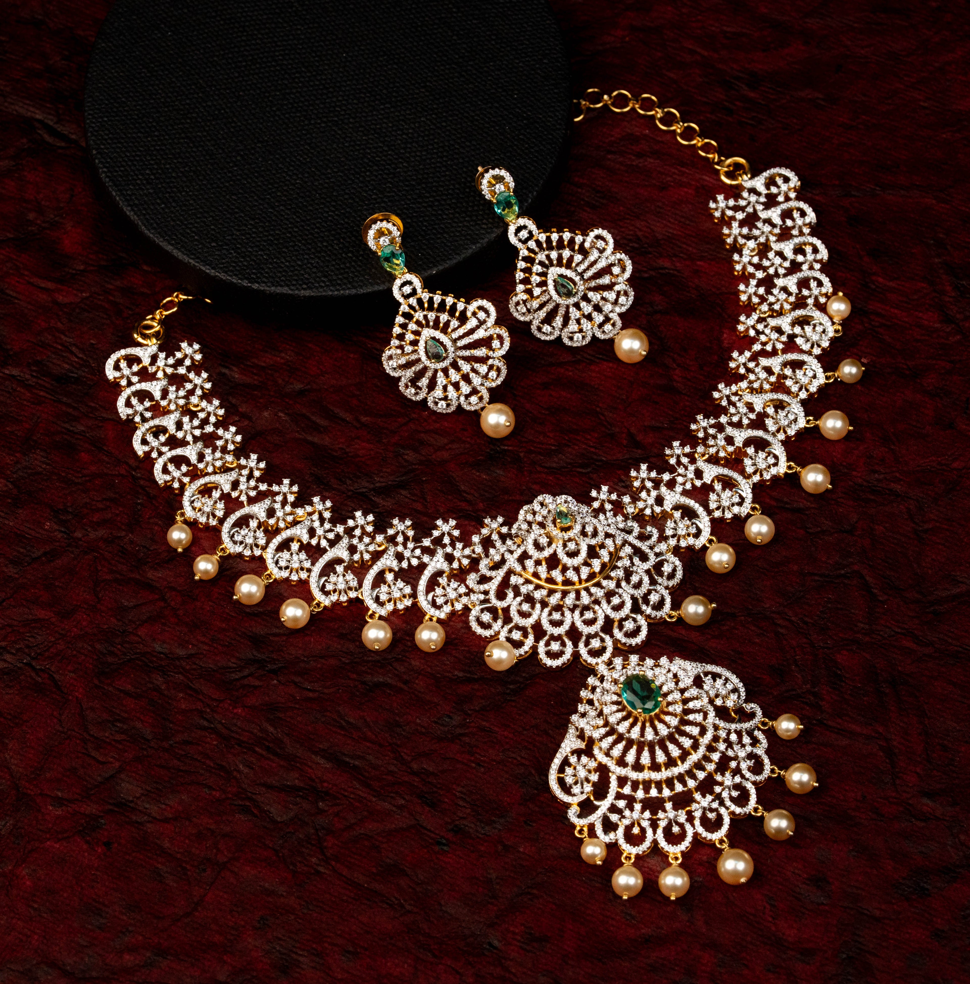 CZ Necklace And Earrings