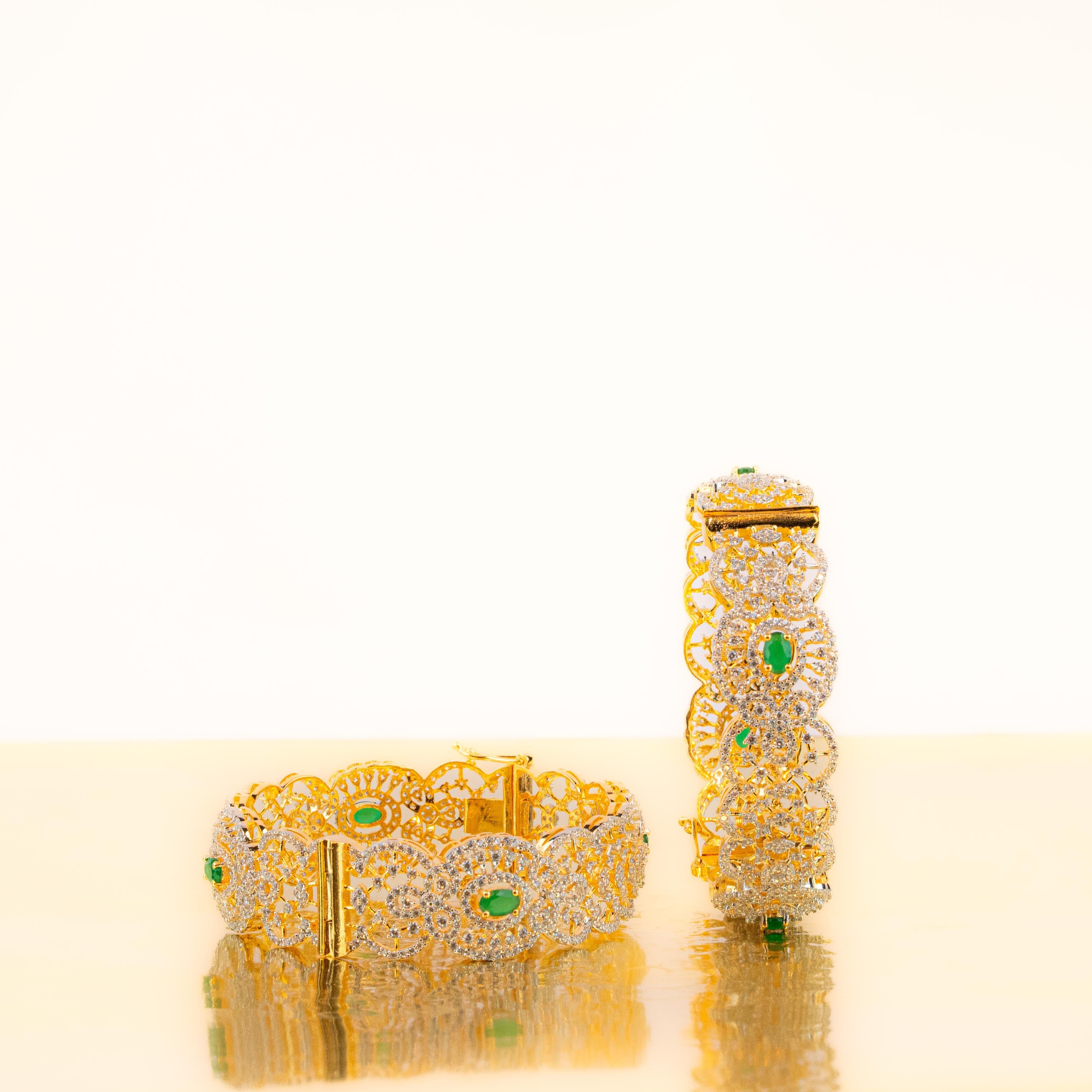 Gold Plated Ceubic Zirconia(CZ) Bangle
