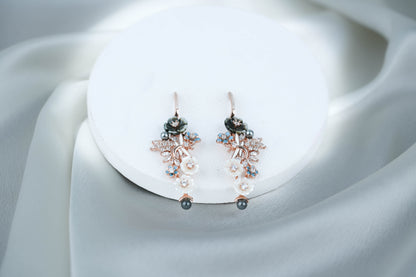 Floral Black Stud