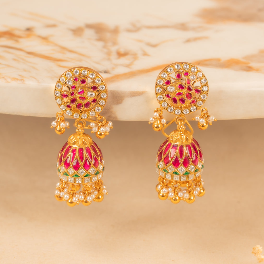 Kundan Jhumkas