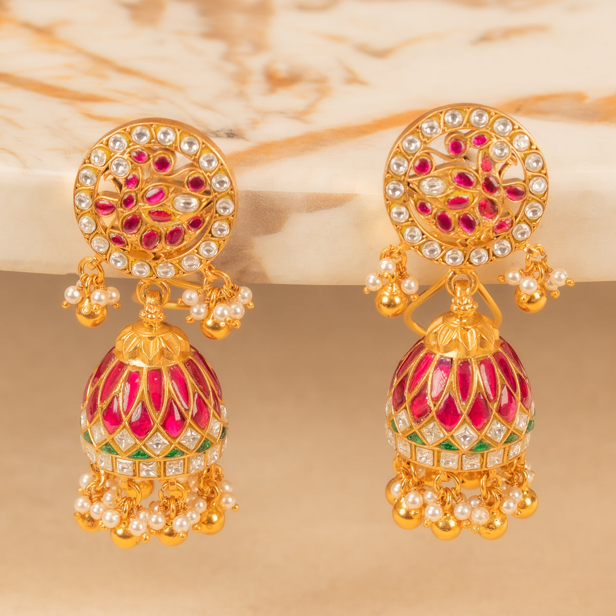 Kundan Jhumkas