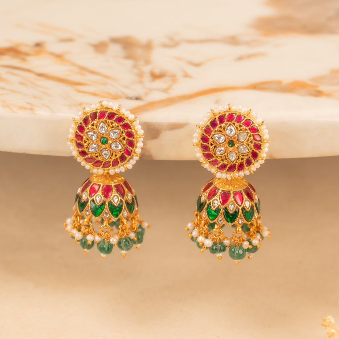 Kundan Jhumkas