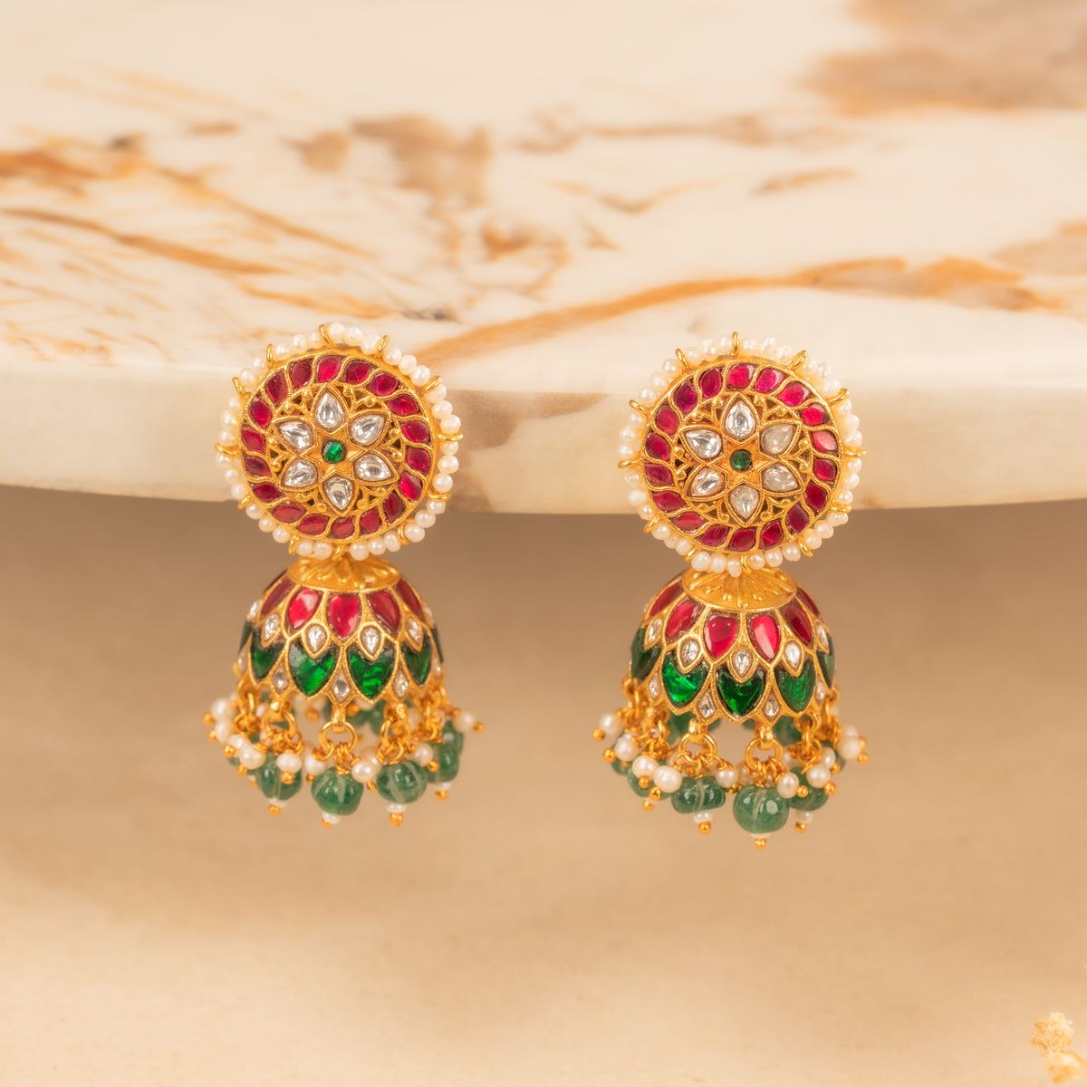 Kundan Jhumkas