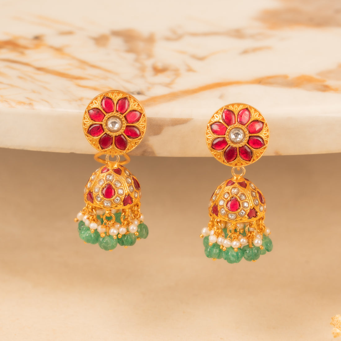 Kundan Jhumkas
