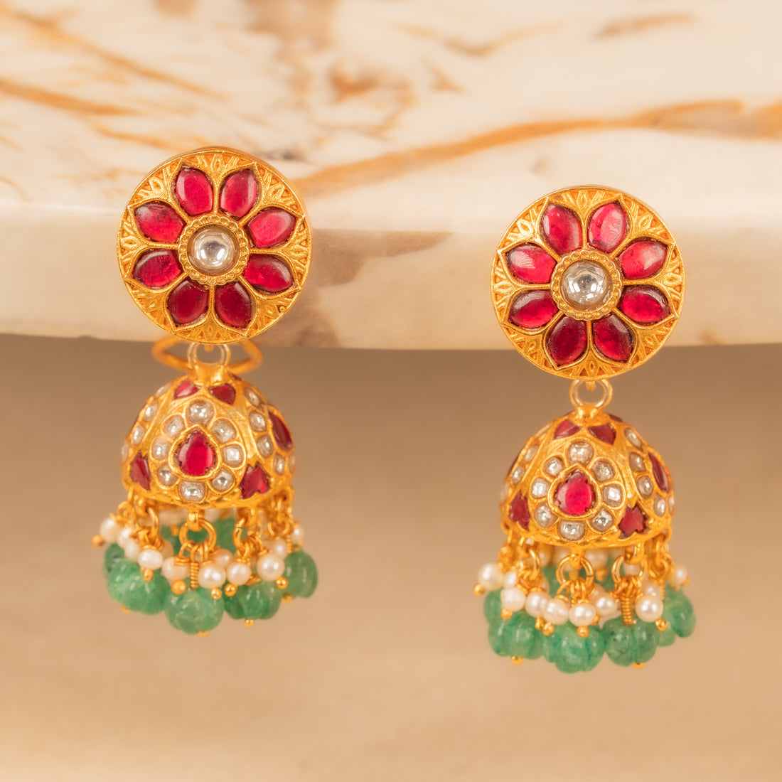 Kundan Jhumkas