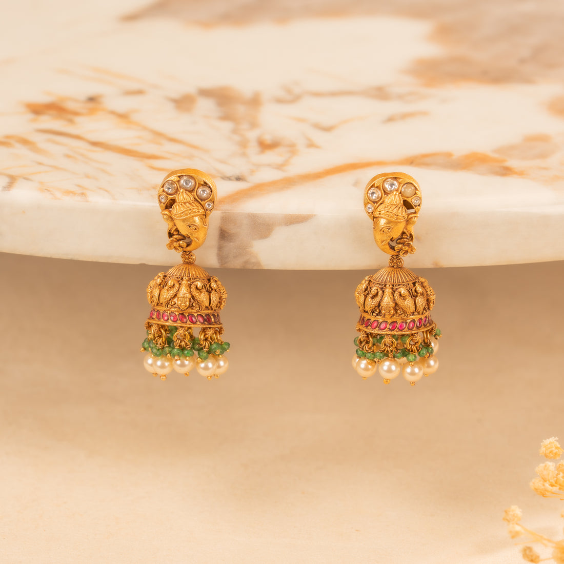Kundan Jhumkas