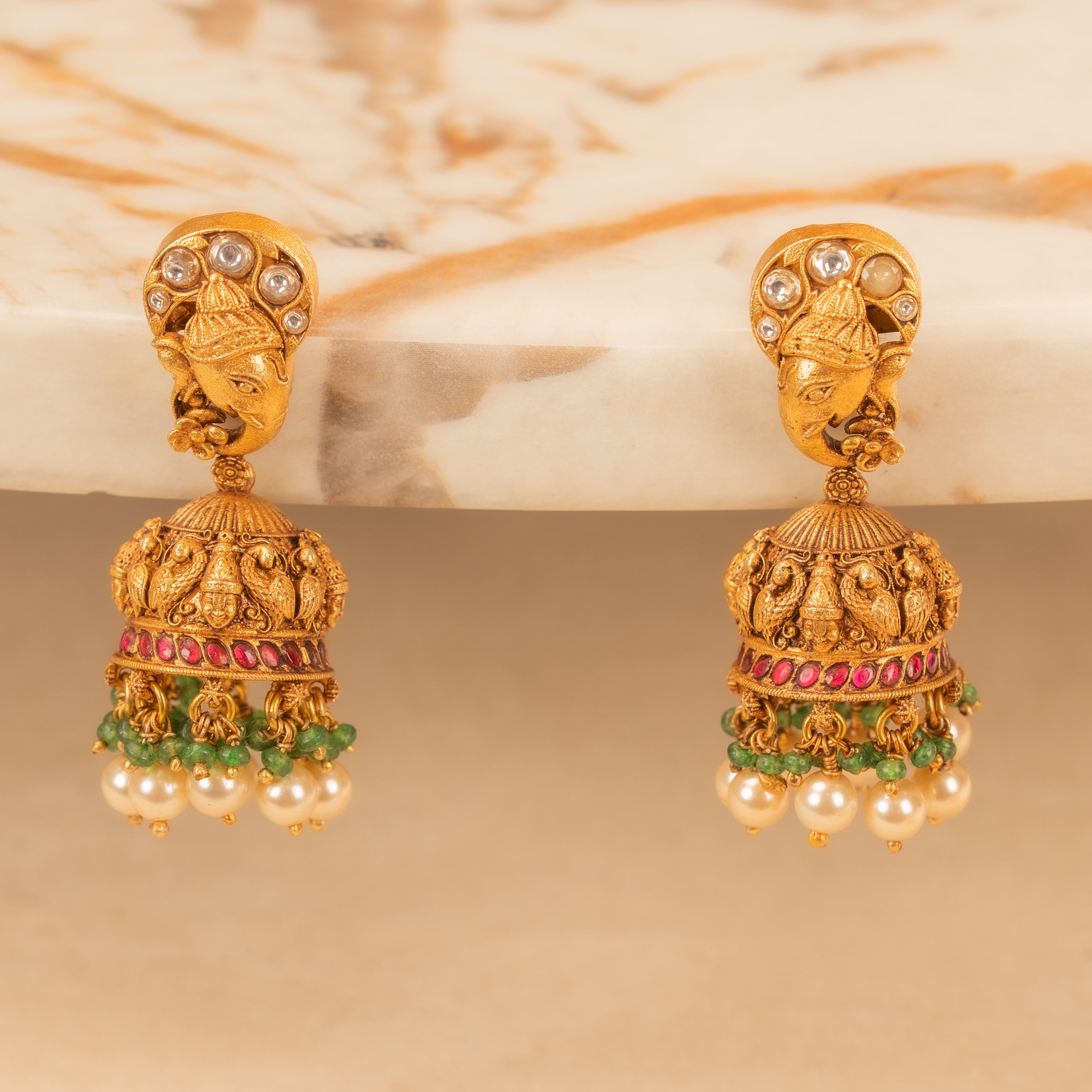 Kundan Jhumkas