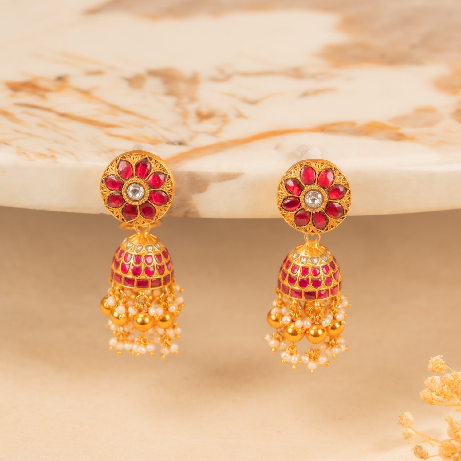 Kundan Jhumkas
