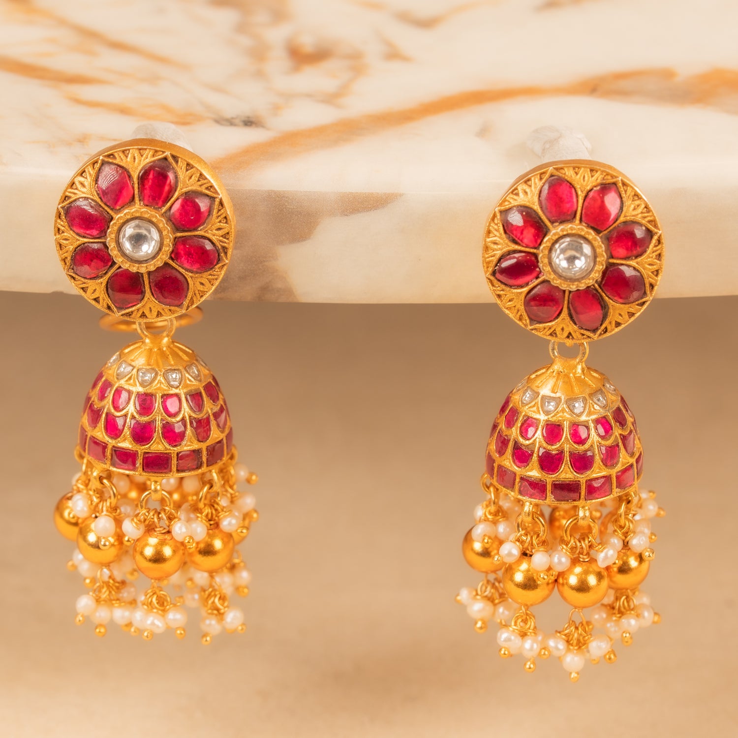 Kundan Jhumkas