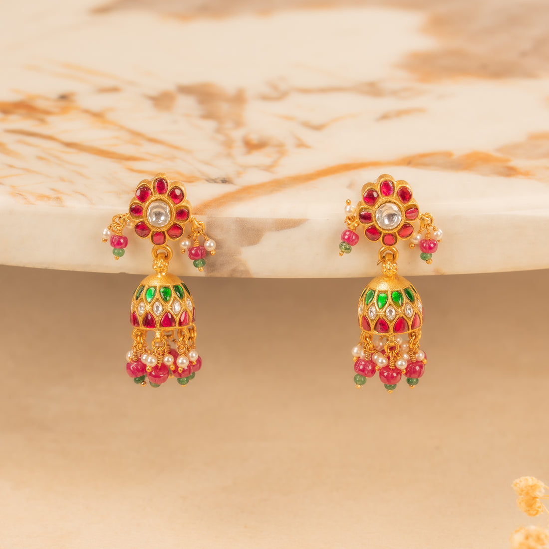 Kundan Jhumkas