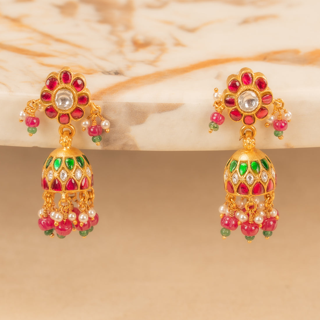 Kundan Jhumkas