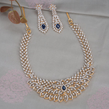 CZ Diamond Finish Necklace Set