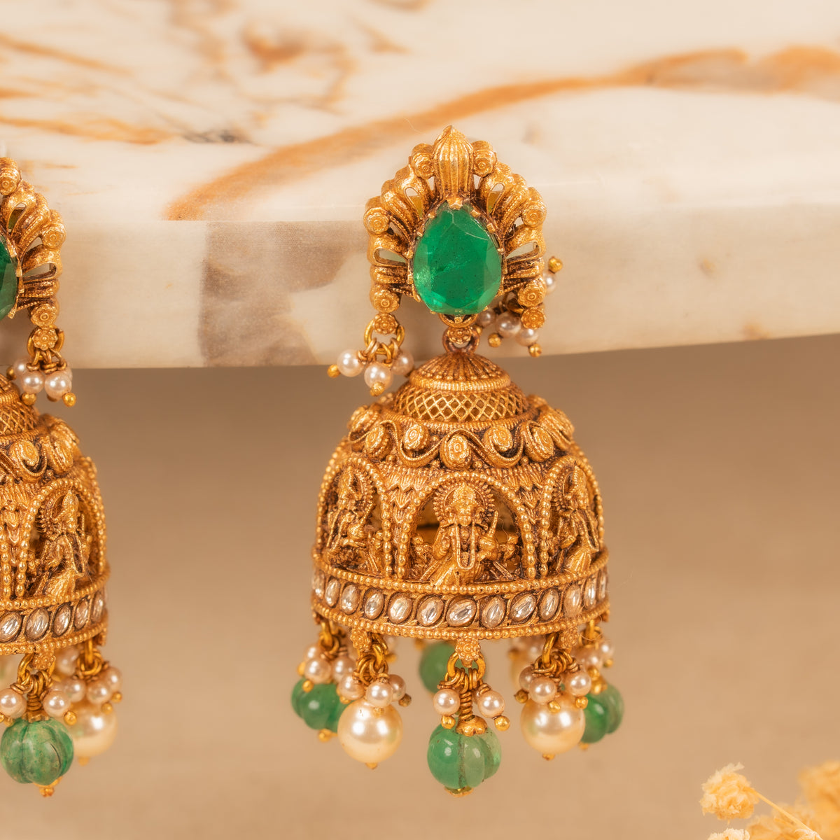 Kundan Jhumkas