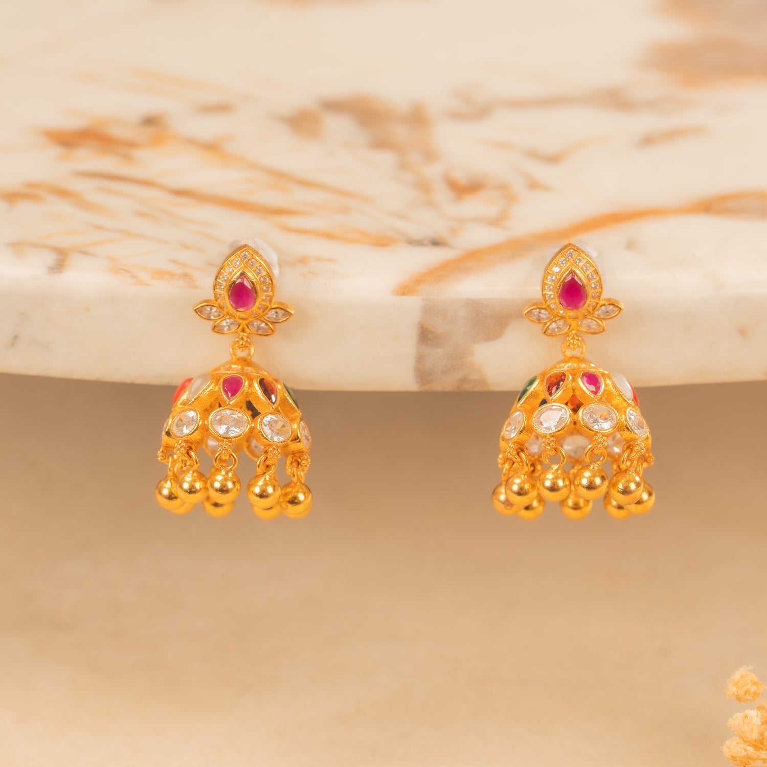 Kundan Jhumkas