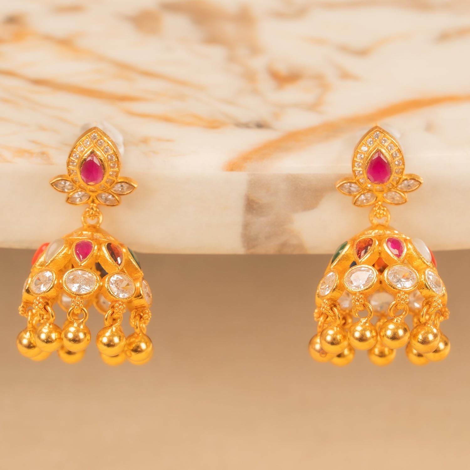 Kundan Jhumkas
