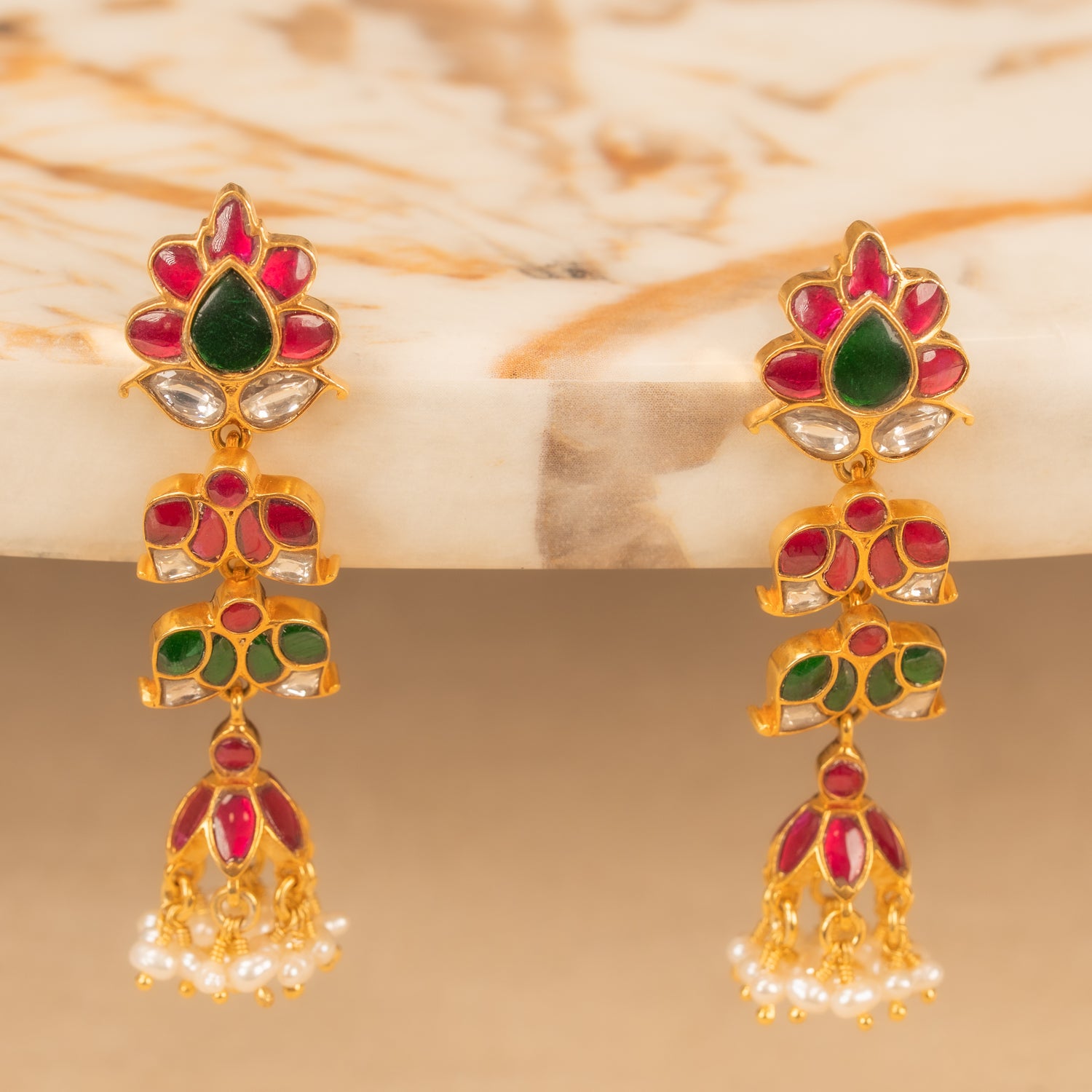 Kundan Jhumkas