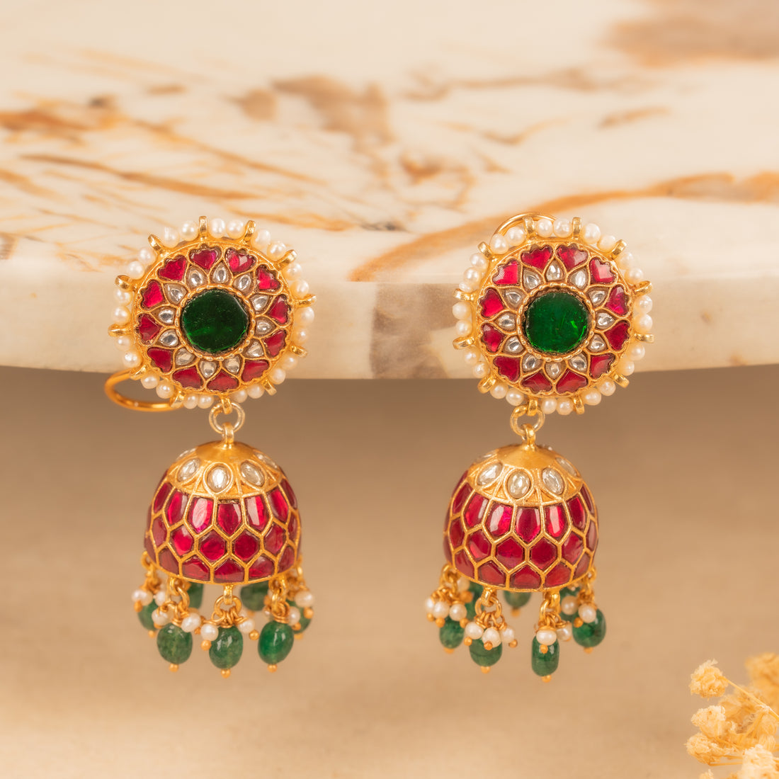 Kundan Jhumkas