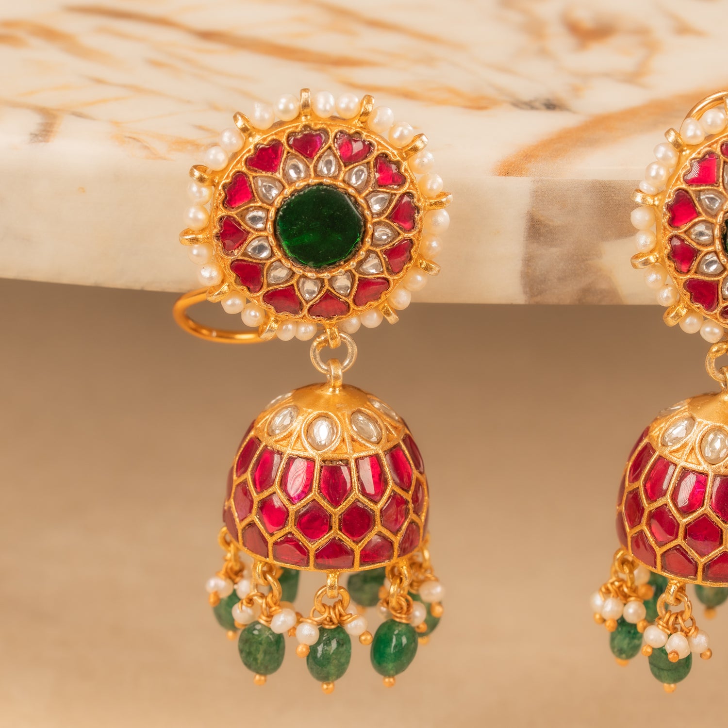 Kundan Jhumkas