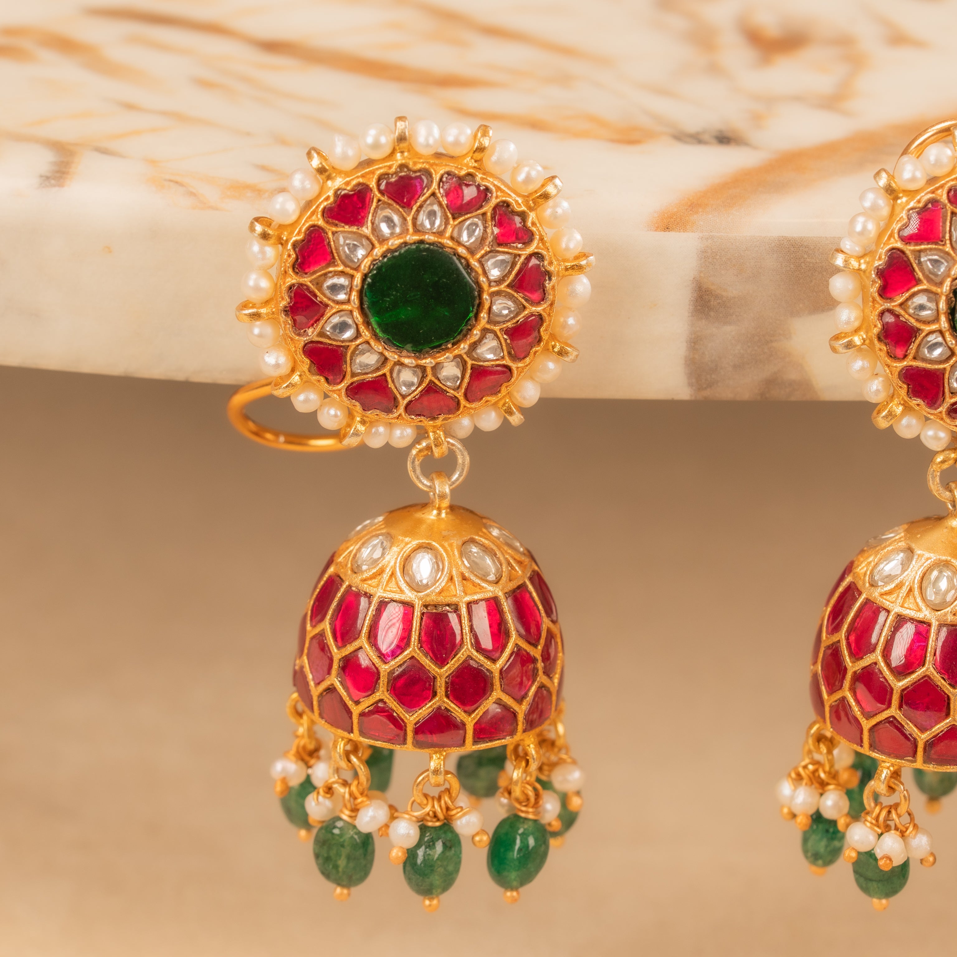 Kundan Jhumkas