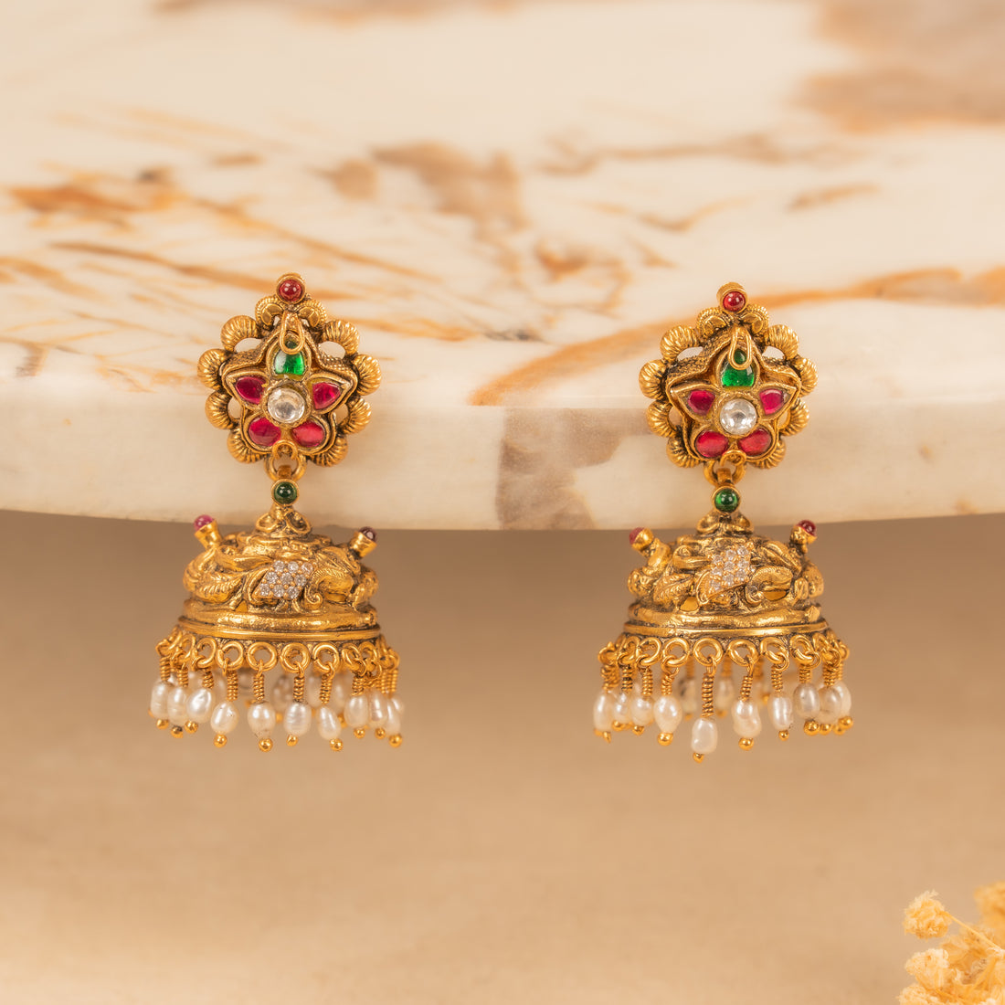 Kundan Jhumkas