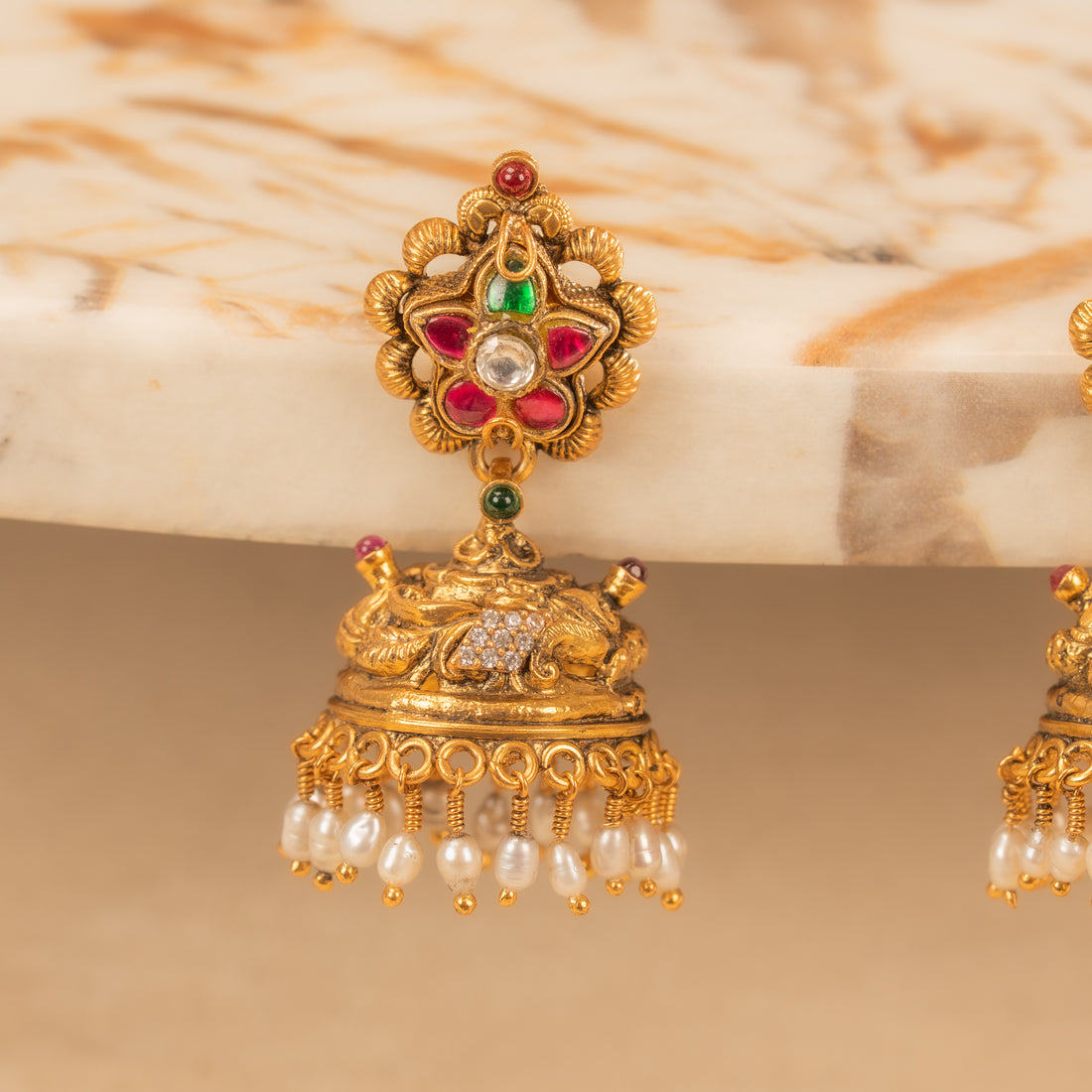 Kundan Jhumkas