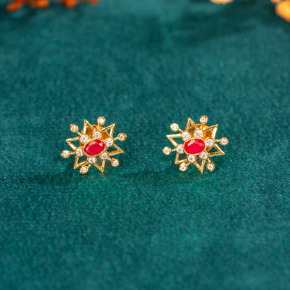 Karaikudi Floral Studs
