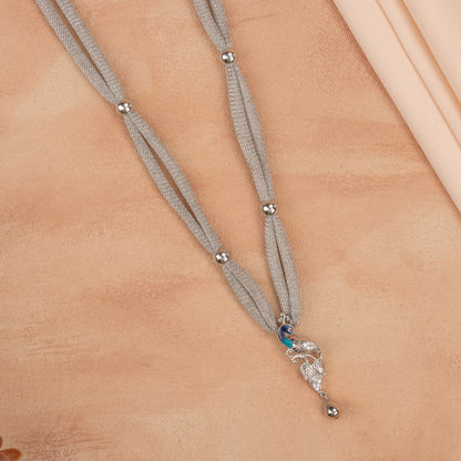 Peacock - Silver Mesh chain