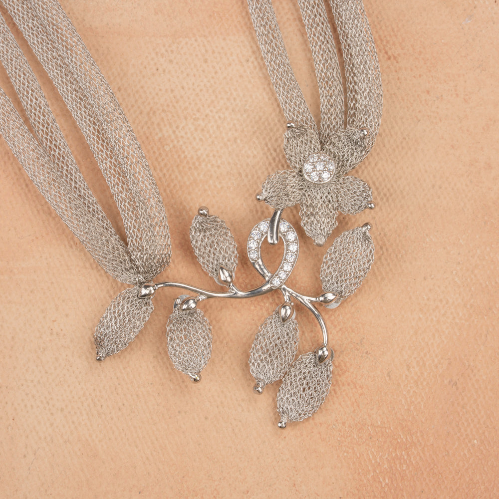 Saffron - Silver Mesh Chain