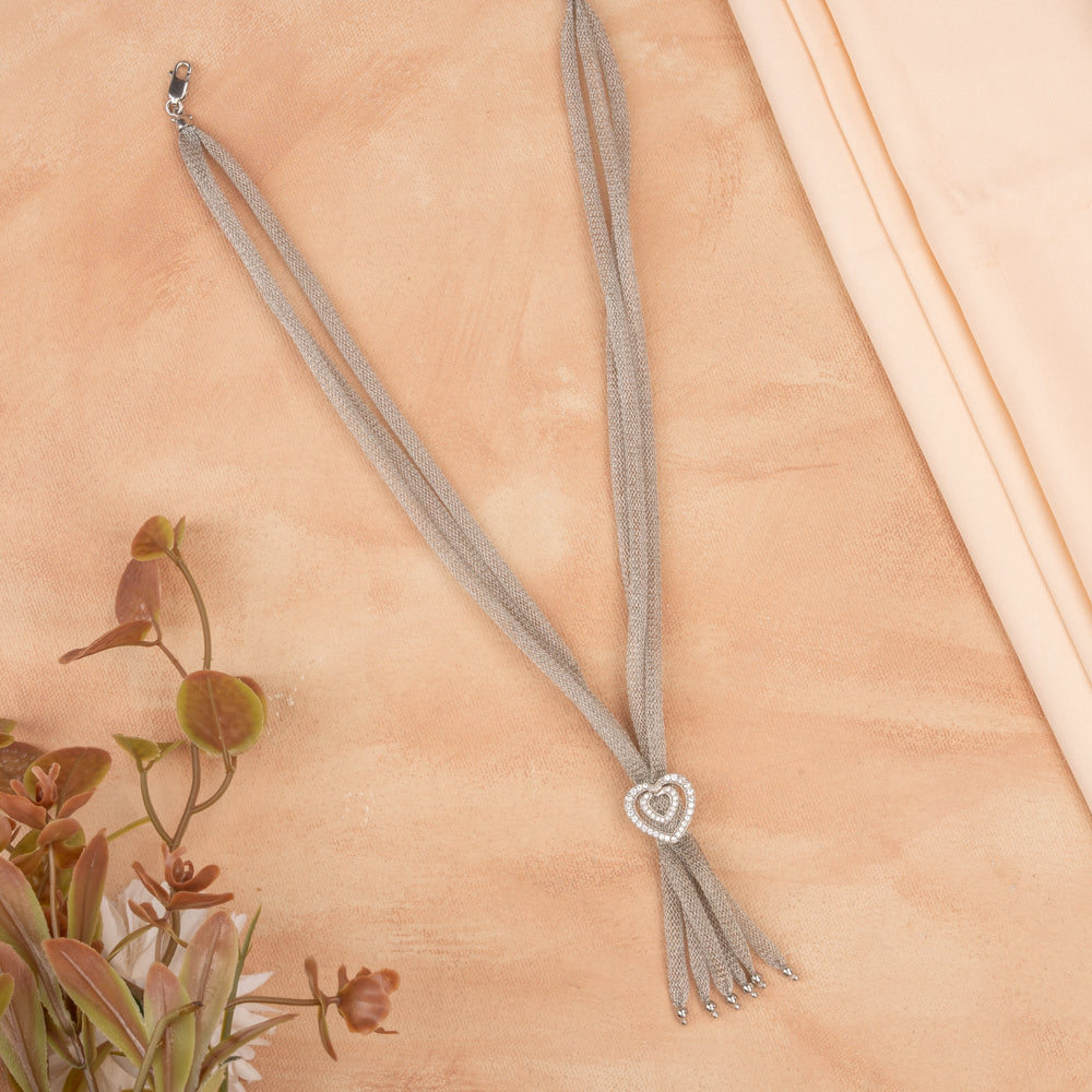 Orchid - Silver Mesh Chain