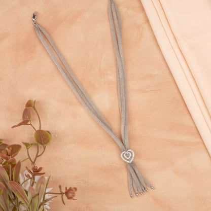 Orchid - Silver Mesh Chain