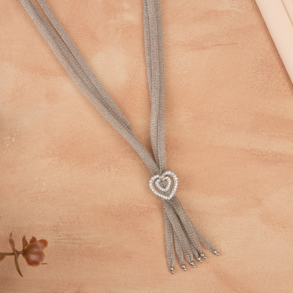 Orchid - Silver Mesh Chain