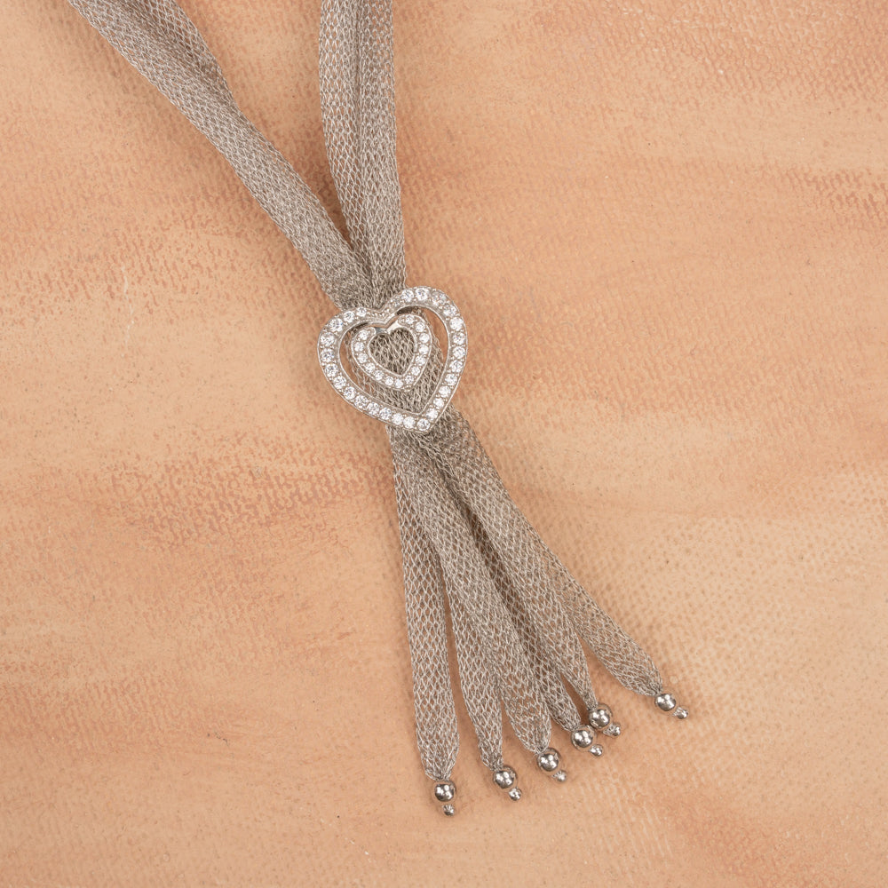 Orchid - Silver Mesh Chain